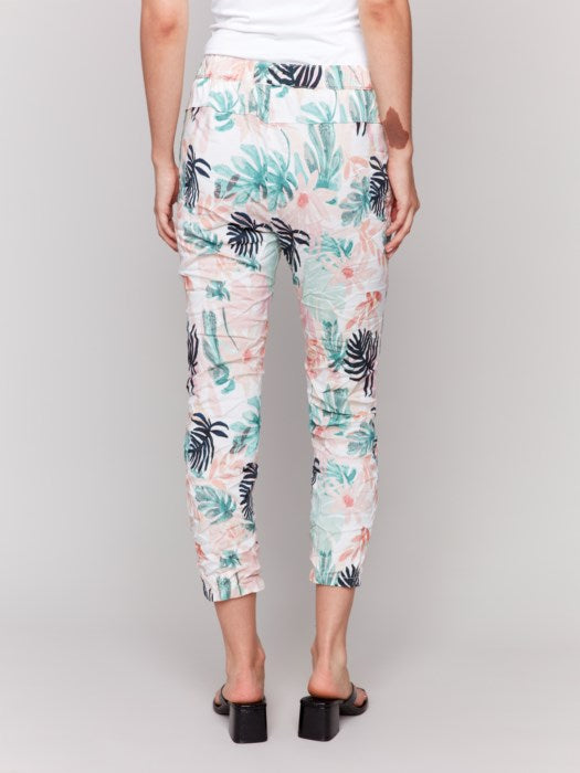 Charlie B Printed Crinkle Bengaline Jogger Pant | Lush