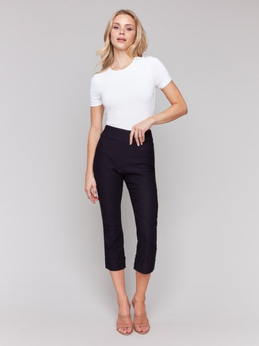 Charlie B Stretch Pull-On Capri | Navy