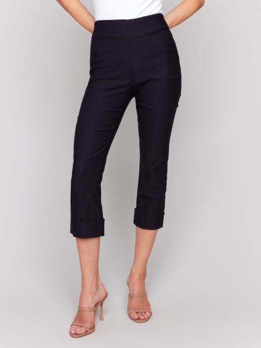 Charlie B Stretch Pull-On Capri | Navy