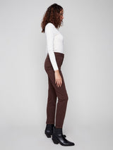 Charlie B Cuffed Hem Slim Colored Twill Pull-On Pant | Mocha