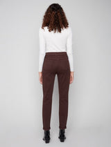 Charlie B Cuffed Hem Slim Colored Twill Pull-On Pant | Mocha