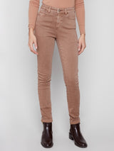 Charlie B Cuffed Hem Slim Colored Twill Pull-On Pant | Truffle