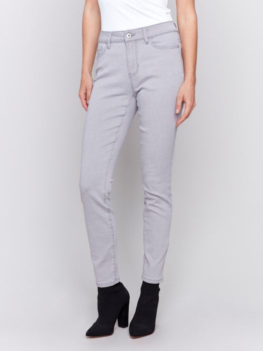 Charlie B Soft Skinny Denim Pant-Grey