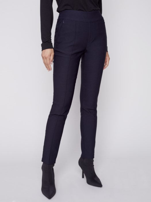 Charlie B Smooth Stretch Pull-On Pants Navy