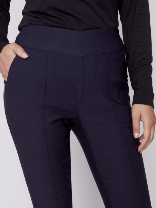 Charlie B Smooth Stretch Pull-On Pants Navy
