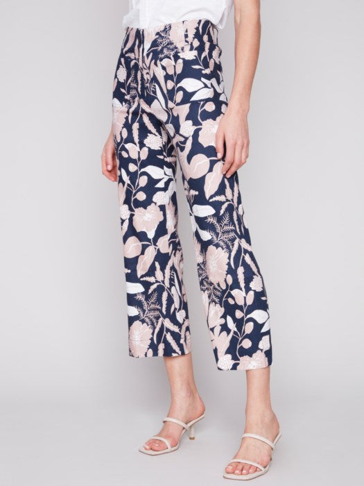 Charlie B Printed Cropped Linen Blend Pants-Flourish