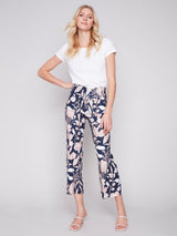 Charlie B Printed Cropped Linen Blend Pants-Flourish