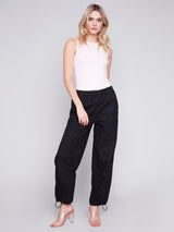 Charlie B Cotton Parachute Pants Black