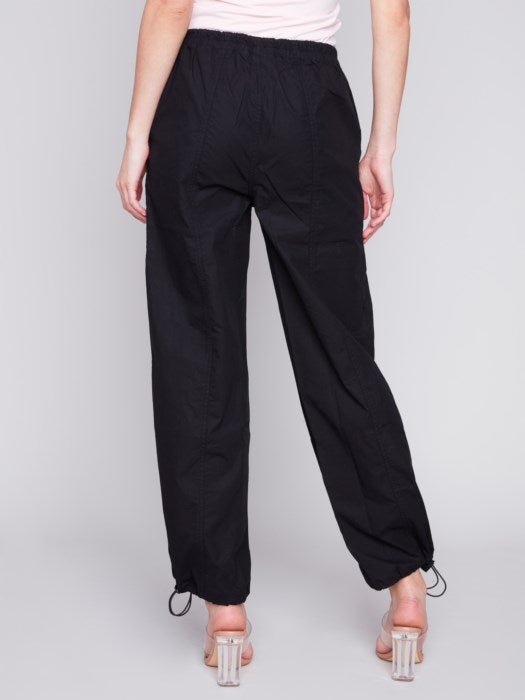 Charlie B Cotton Parachute Pants Black