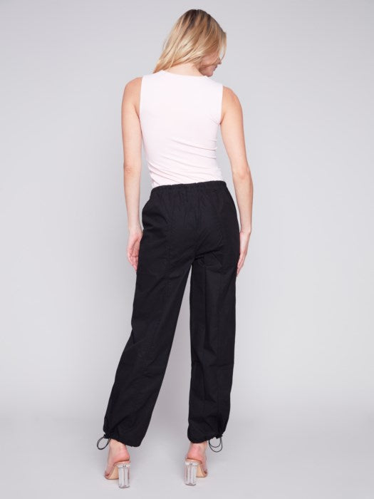 Charlie B Cotton Parachute Pants Black