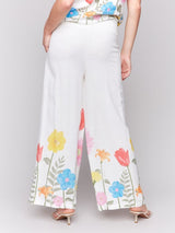 Charlie B Printed Linen-Blend Wide Leg Pants | Summer