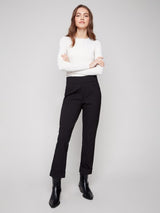 Charlie B PDR Pants with Pockets & Rolled Cuff | Black