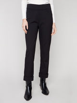 Charlie B PDR Pants with Pockets & Rolled Cuff | Black
