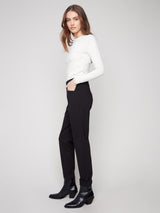 Charlie B PDR Pants with Pockets & Rolled Cuff | Black