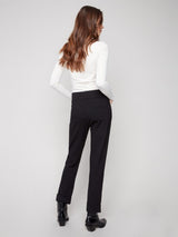 Charlie B PDR Pants with Pockets & Rolled Cuff | Black