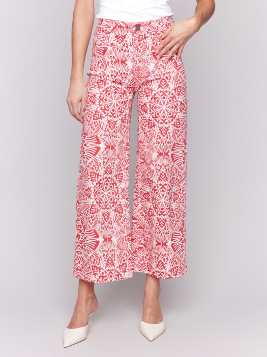 Charlie B Printed Patch Pocket Pant-Fiesta