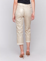 Charlie B Foil Cuff Straight Leg Pant | Natural