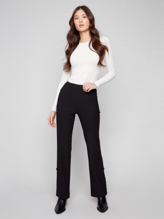 Charlie B Gusty Crepe Flare Pant | Black