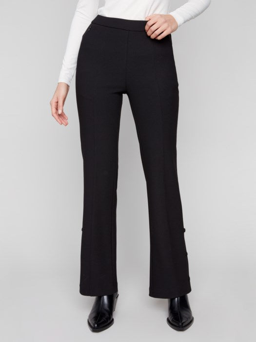 Charlie B Gusty Crepe Flare Pant | Black