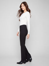 Charlie B Gusty Crepe Flare Pant | Black