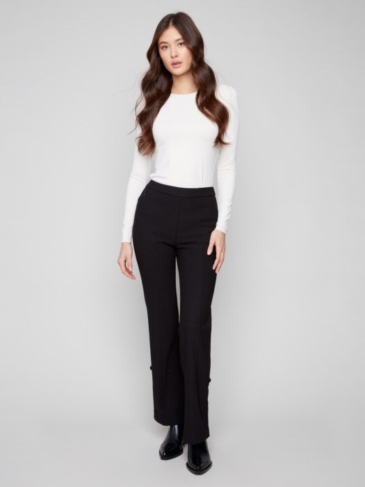 Charlie B Gusty Crepe Flare Pant | Black