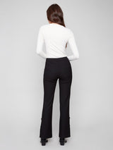 Charlie B Gusty Crepe Flare Pant | Black