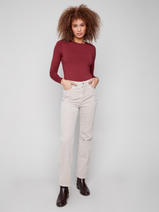 Charlie B Straight Leg Corduroy Pant | Oat