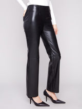 Charlie B Faux Leather Pull on Pants | Black