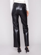Charlie B Faux Leather Pull on Pants | Black