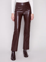 Charlie B Faux Leather Pull on Pants | Cabernet