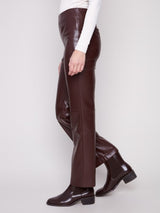 Charlie B Faux Leather Pull on Pants | Cabernet