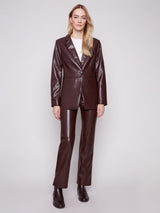 Charlie B Faux Leather Pull on Pants | Cabernet