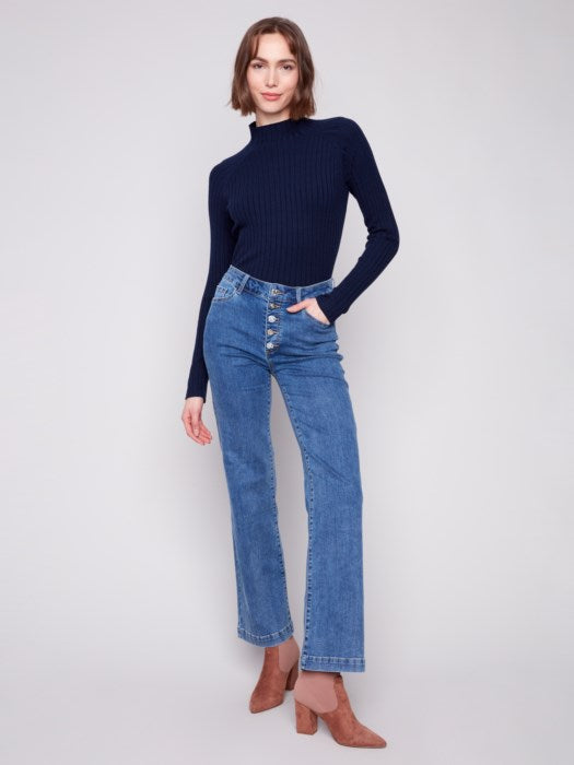 Charlie B Wide Leg Stretch Denim | Medim Blue