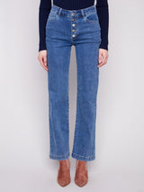 Charlie B Wide Leg Stretch Denim | Medim Blue