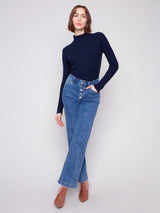 Charlie B Wide Leg Stretch Denim | Medim Blue