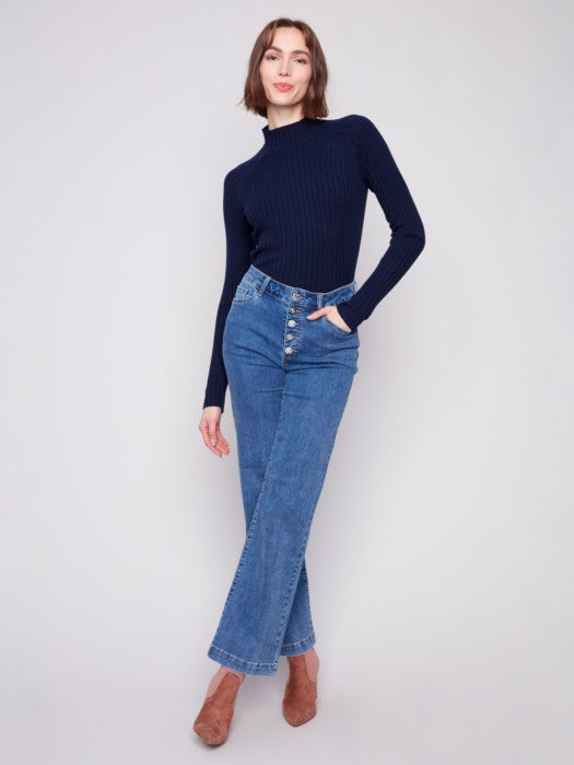 Charlie B Wide Leg Stretch Denim | Medim Blue