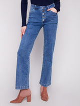 Charlie B Wide Leg Stretch Denim | Medim Blue