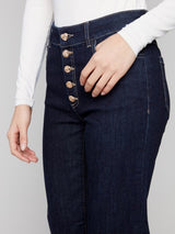Charlie B Wide Leg Stretch Denim | Deep Blue