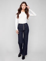Charlie B Wide Leg Stretch Denim | Deep Blue