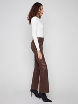 Charlie B Flare Leg Foil Twill Pant | Bronze