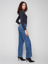 Charlie B Flare Leg Denim Pant | Medium Blue