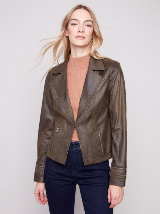 Charlie B Vintage Faux Leather Jacket | Spruce