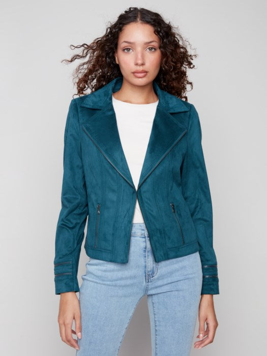 Charlie B Vintage Faux Leather Jacket | Evergreen
