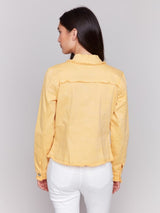 Charlie B Twill Jean Jacket with Frayed Edges | Lemonade