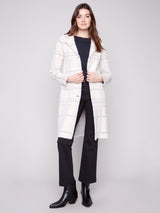 Charlie B Plaid Knit Coatigan | Ivory