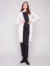 Charlie B Plaid Knit Coatigan | Ivory