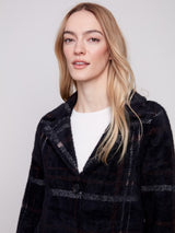 Charlie B Plaid Knit Coatigan | Mocha