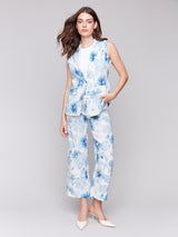 Charlie B Printed Linen Blend Vest | Celestial