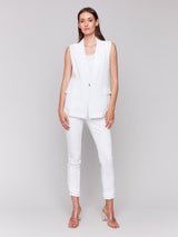 Charlie B Linen Blend Vest | White