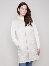Charlie B Pearlized Long Vest | Champagne